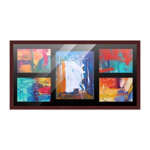 PosterPalooza | Brown Finish Collage Frame - Black Mat, 20 Frame Sizes to Choose From, UV Acrylic - 1 of 4