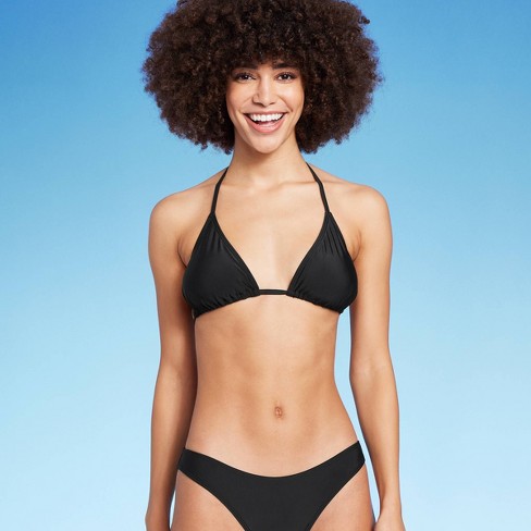 Women's Slider Triangle Bikini Top Wild Fable™ Black : Target