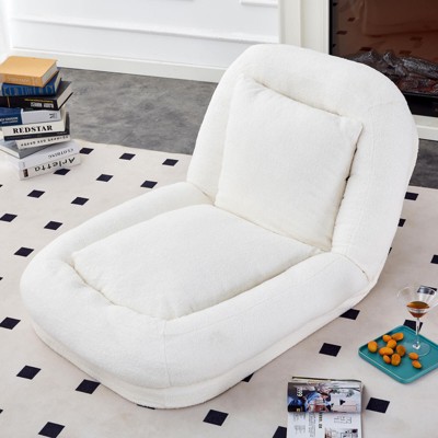 ORRD 5-Position Folding Lounge Chair - Plush Floor Sofa for Gaming, Meditation & Relaxation（Beige）