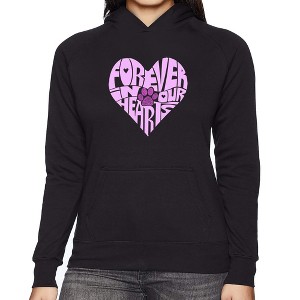 LA Pop Art Forever In Our Hearts - Women's Word Art Hooded Sweatshirt - 1 of 4