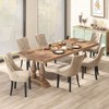 Tangkula Upholstered Dining Chairs Set of 4 Tufted Wingback Chairs w/ Solid Wood Legs - 2 of 4