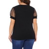 Agnes Orinda Women's Plus Size Crew Neck Mesh Short Sleeve Summer Casual Blouse - 4 of 4