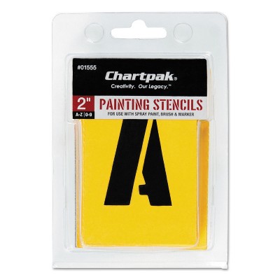 Chartpak Painting Stencil Set A-Z Set/0-9 Manila 35/Set 01555