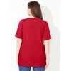 Catherines Women's Plus Size Suprema Embroidered Scoopneck Tee - 3 of 4