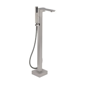 CASAINC 1-Handle Floor Mount Freestanding Tub Faucet with Square Handheld Shower in Brushed Nickel - 1 of 1
