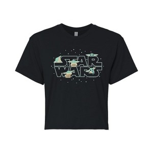 Women's - Star Wars - The Mandalorian Grogu Star Wars Cropped Graphic T-Shirt - 1 of 4