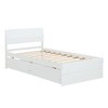CAVINAS Modern Twin Size Bed Frame with Twin Trundle for White High Gloss Headboard and Footboard - 4 of 4