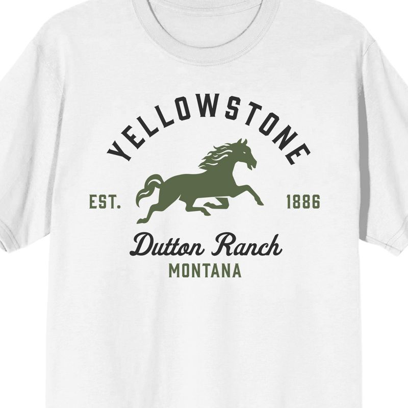 Yellowstone Dutton Ranch Horse Logo Juniors White T-shirt, 2 of 4