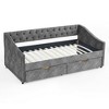 Sapphtopaz Upholstered Daybed with Drawers Bed Frame Waved Shape Arms Sofa Bed Bedroom Furniture, Easy Assembly, No Box Spring Needed - 4 of 4