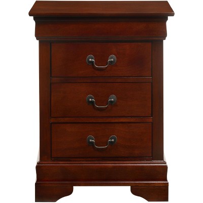 NicBex Elegant Nightstand with 3 Drawers Bedside Table with Metal Handles End Table for Bedroom, Living Room