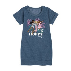 - Barbie - Easter Graphic Short Sleeve Fleece Dress - 1 of 3