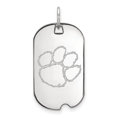 Black Bow Jewelry 10k White Gold Clemson Tigers NCAA Pendant