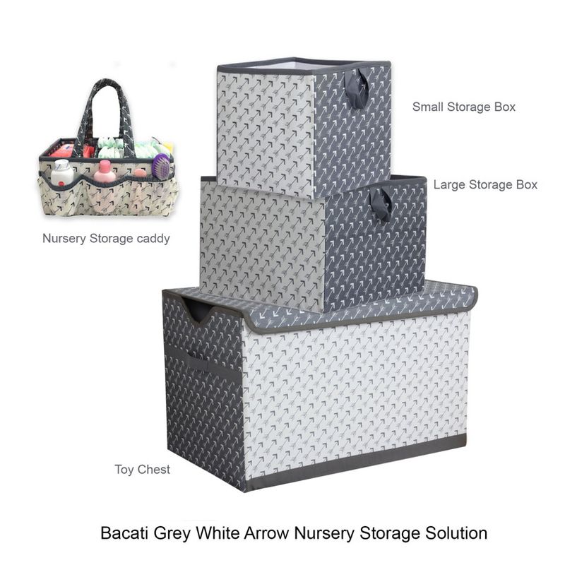 Bacati - Gray Arrows Storage Caddy, 5 of 8