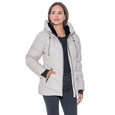Sebby Women's Puffer Jacket with Cozy Faux Fur - S.E.B. By Sebby Black X-Large — фото 2