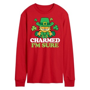 Men's - Garfield - Charmed I'm Sure St. Patrick's Day Long Sleeve Graphic T-Shirt - 1 of 3