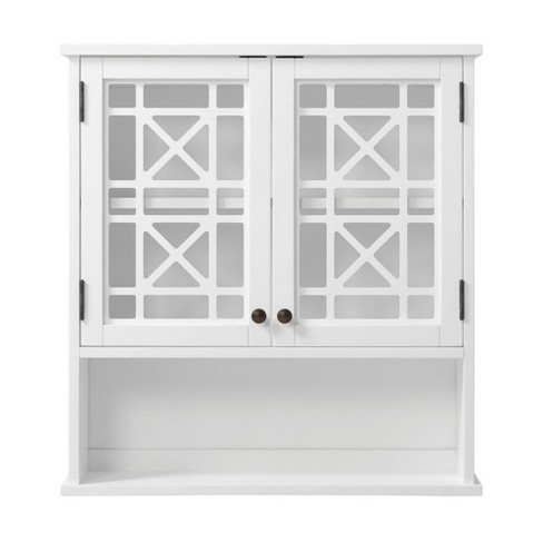 Dalila Modern Wall-Mounted Bathroom Storage Cabinet with Double Doors and Open Shelf Darby Home Co Finish: White