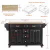 Wood Top Kitchen Island Cart with Wheels, 4 Doors & 5 Drawers, Rolling Storage Cabinet for Kitchen or Dining-The Pop Home - 2 of 4