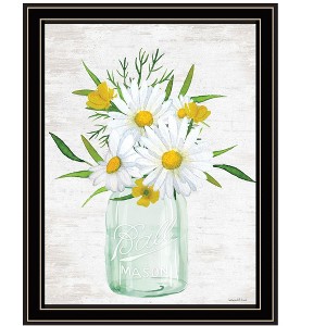 HomeRoots Floral Bouquet Black Framed Print Wall Art - 1 of 3