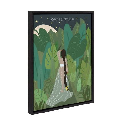 Lady of the Forest Green and Black Motivational Canvas Art
