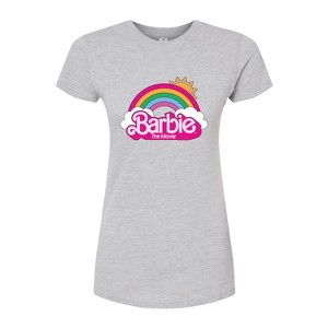 Women's - Barbie - Barbie Logo Rainbow Juniors Fitted Graphic T-Shirt - 1 of 3