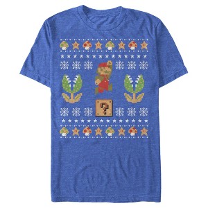 Men's Nintendo Ugly Christmas Mario Question T-Shirt - 1 of 4