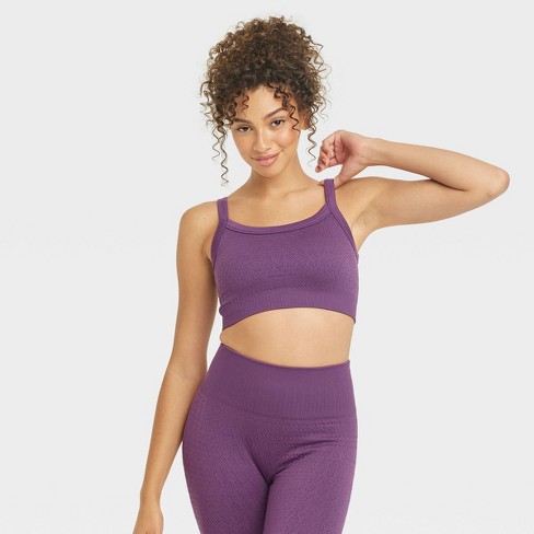 Women's Textured Seamless Bra - JoyLab™ Berry Purple XS