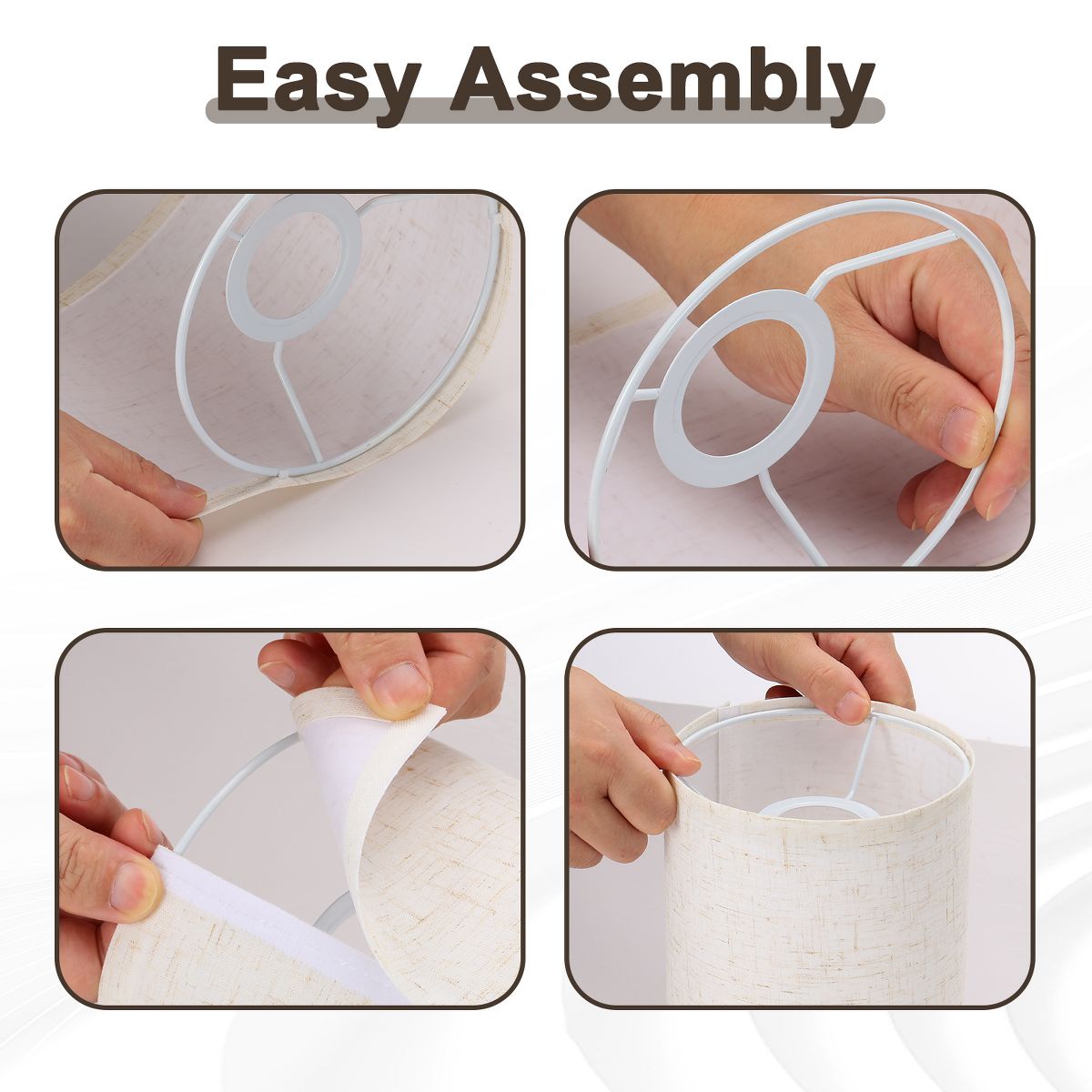 Unique Bargains Natural Linen Drum Design Spider Fitter Premium Fabric Lampshade 5.5 x 7.9 Inch 1 Pc - thumbnail 4