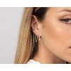 3/4 Pairs 14K Gold Plated Earrings Set: Dainty Chain, CZ & Pearl Stackable Dangle Earrings - 4 of 4