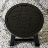 FURNIinspire Ottomans And Benches Carved Wooden Step Stool Fun Designs Premium Rubberwood Versatile Use, Queen Bee Style, Black, 11.00"*11.00"*10.00" - 3 of 4