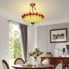 YIYIBYUS Tiffany Ceiling Light Fixture With Stained Glass Shade, Semi Flush Mount Lamp - 4 of 4