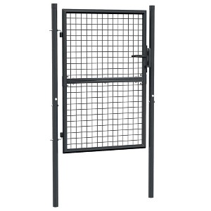 VidaXL Mesh Garden Gate Galvanised Steel 39.4 inches x68.9 inches  Gray - 1 of 4