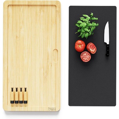 Prosumer's Choice Bamboo Stove Top Cover Board with Adjustable & Removable Feet - Beige