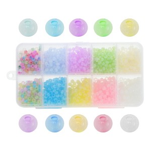 Unique Bargains 4mm Round Glass Beads for Bracelets for Making Bracelet Making DIY Crafts Mixed Color - 1 of 4