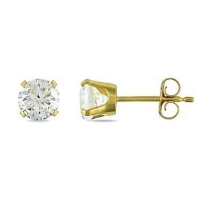 EVERLY JEWELRY | 10k Yellow Gold 2 CT TGW Cubic Zirconia Stud Earrings - 1 of 1