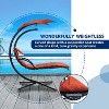 72.83'' Orange Hanging Chaise Lounger with Removable Canopy, Outdoor Swing Chair with Built-in Pillow - 2 of 4