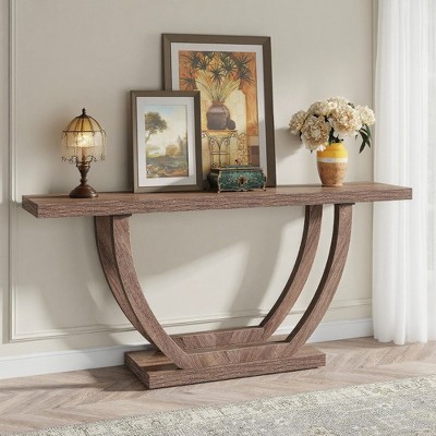 MAYEERTY Console Table -  Farmhouse 2-Tier Entryway Table