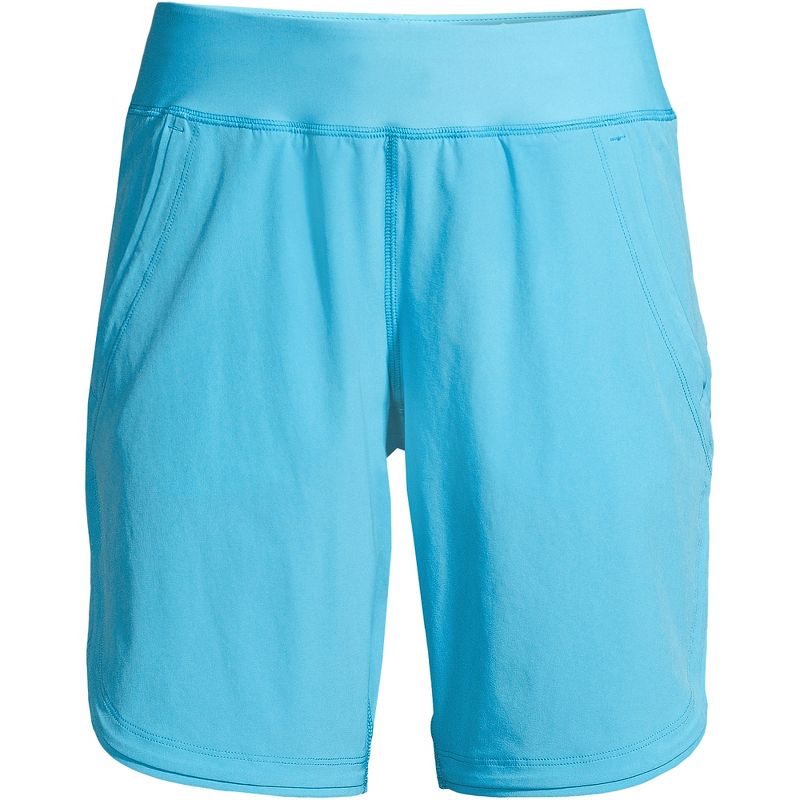 Lands' End Women's 9" Quick Dry Elastic Waist Modest Board Shorts Swim Cover-up Shorts with Panty, 3 of 7