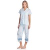 Casual Nights Women's Short Sleeve Floral Capri Pajama Set - 2 of 4