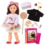 Our Generation Posable 18" Pizza Chef Doll with Storybook - Francesca
