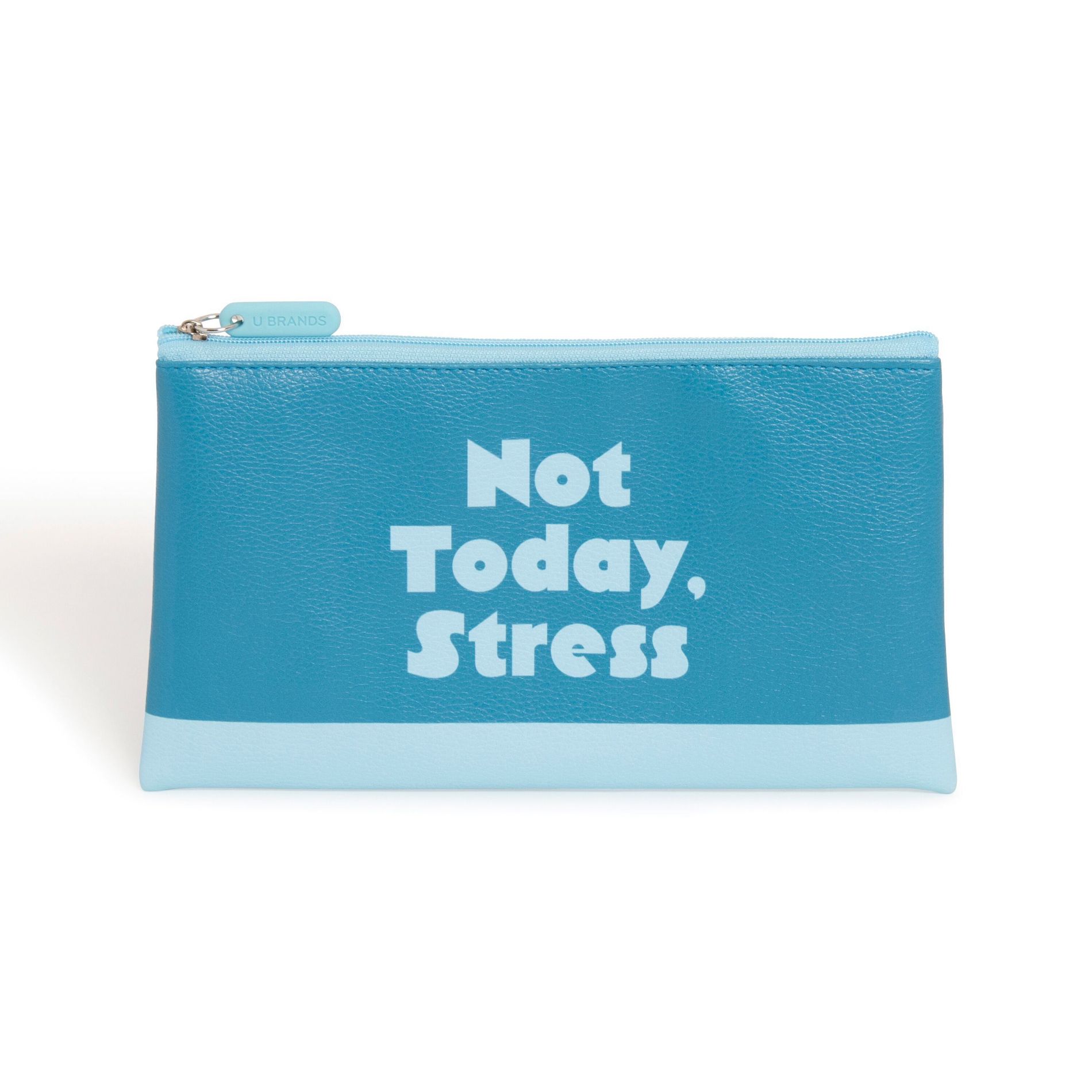 U Brands 9"x5" Printed Faux Leather Pouch Blue