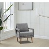 Mid-Century Armchair , Accent Chair with Chenille Armrest - 2 of 4