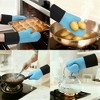 REGALWOVEN Soft Silicone and Cotton Oven Mitts Heat-Resistant Cooking Gloves Gripping for Baking, Kitchen Mitts Set of 2 - 2 of 4