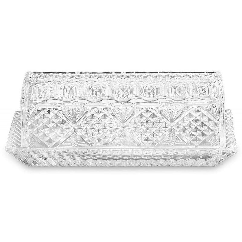 Bezrat Large Deep Danish Crystal Covered Butter Dish Butter keeper, 1 of 6