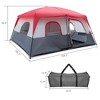 Naysaye Camping Tents 1-4 Person Portable Double Door Instant Setup Waterproof Tent with Spider Foot Structure, Red - 3 of 4