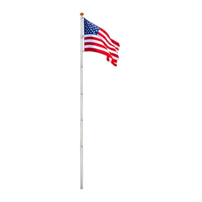 Slickblue 20FT Telescopic Aluminum Flagpole Kit with US Flag, Adjustable Twist-Lock Patriotic Display