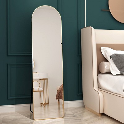 Arched Mirror,Skinny Mirrors With Aluminium Alloy Frame,Dressing Mirror,Mirror Clothing Store,Full Length Mirror With Stand-The Pop Home