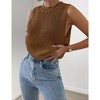 Women's Slit Hem Sleeveless Round Neck Knitted Sweater Vest Tank Top - 3 of 4