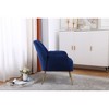 Velvet Modern Mid-Century Armchair with Golden Legs and Easy Assembly for Living Room - 3 of 4