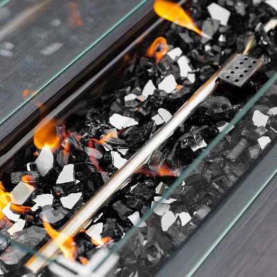 Onyx Black Reflective Tempered Glass Fire Pit Rocks, 10LB