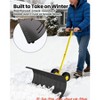 29/36-Inch Wide Snow Shovel w/ Wheels, Heavy Duty Metal Snow Pusher Shovel w/5-Position Angled Blade & Adjustable Handle - 4 of 4